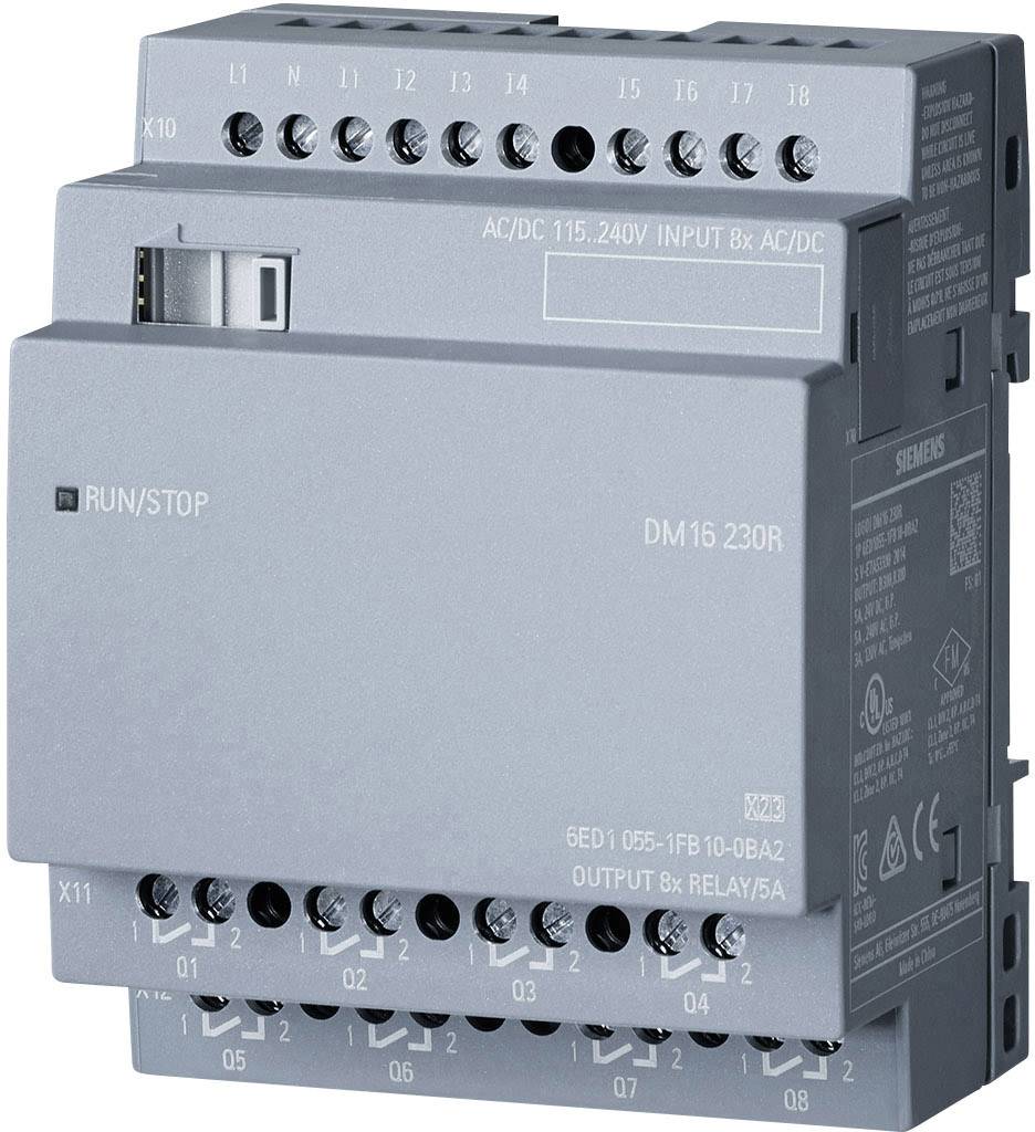 Siemens LOGO! DM16 230R 0BA2 PLC add-on module 115 V AC, 115 V DC, 230 V AC, 230 V DC