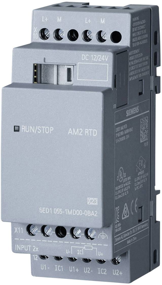 Siemens LOGO! AM2 RTD 0BA2 PLC add-on module 12 V DC, 24 V DC