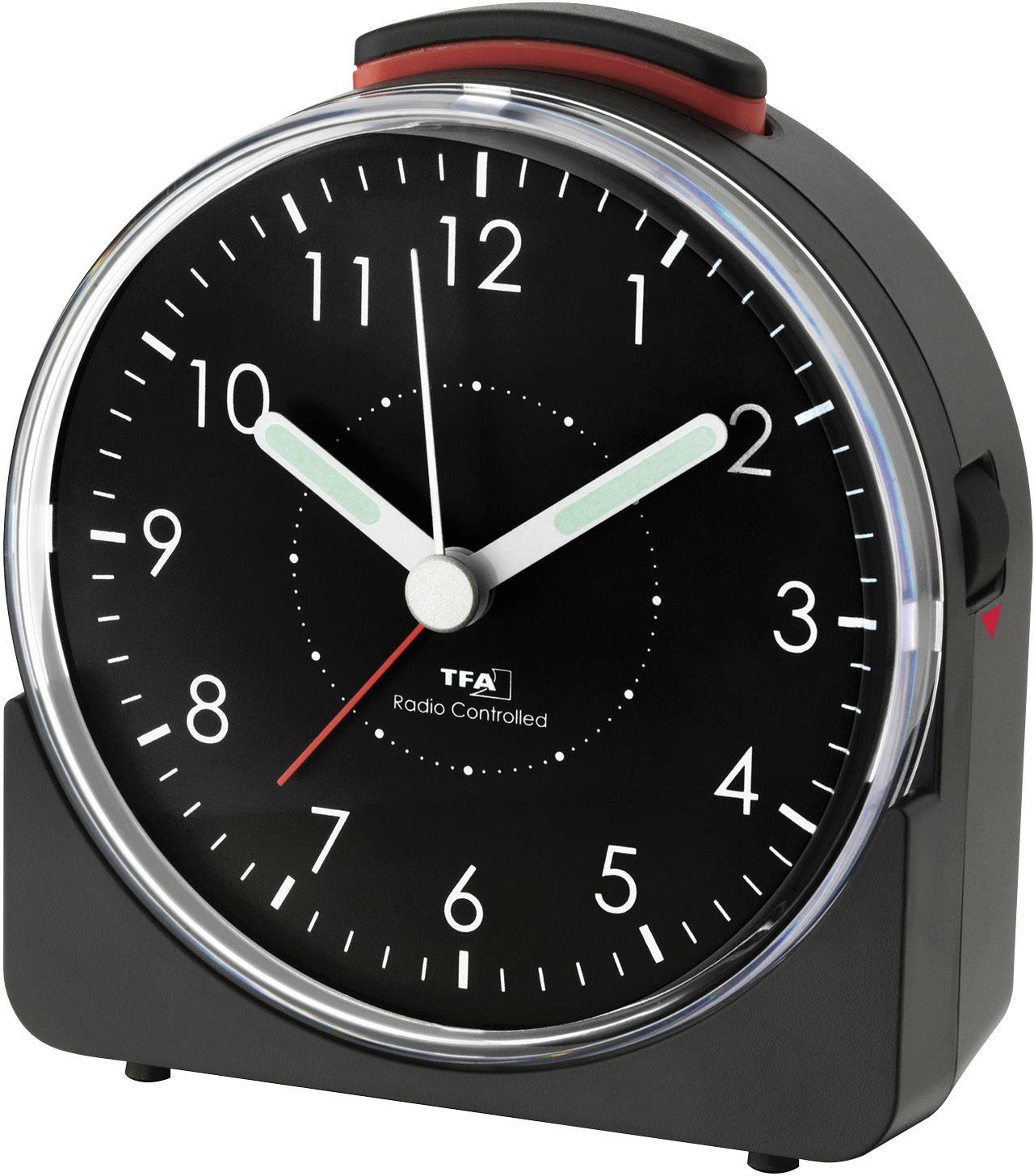 TFA Dostmann 60.1513.01 Radio Alarm clock Black Fluorescent Hands
