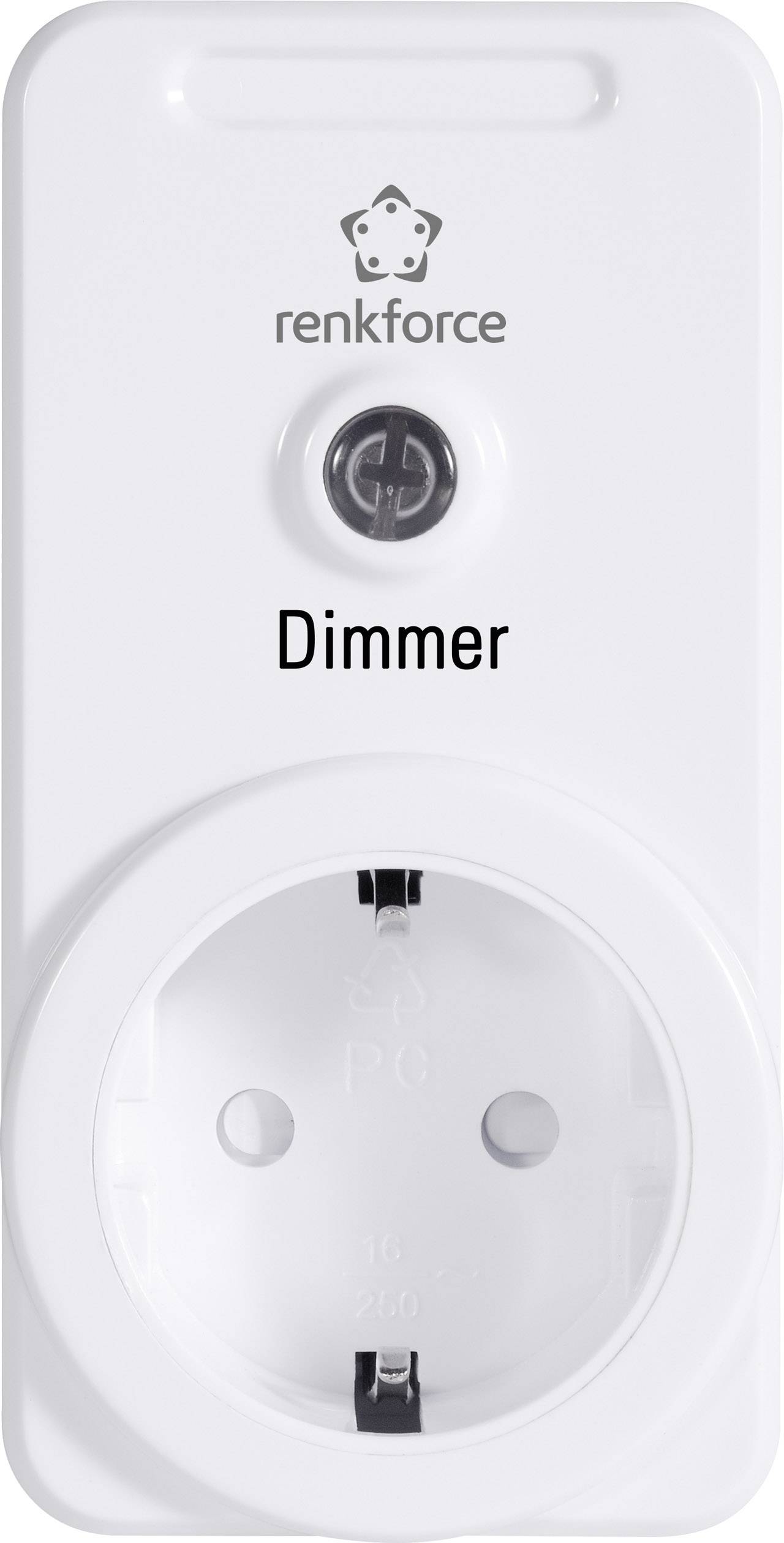 White socket with dimmer and on/off switch.