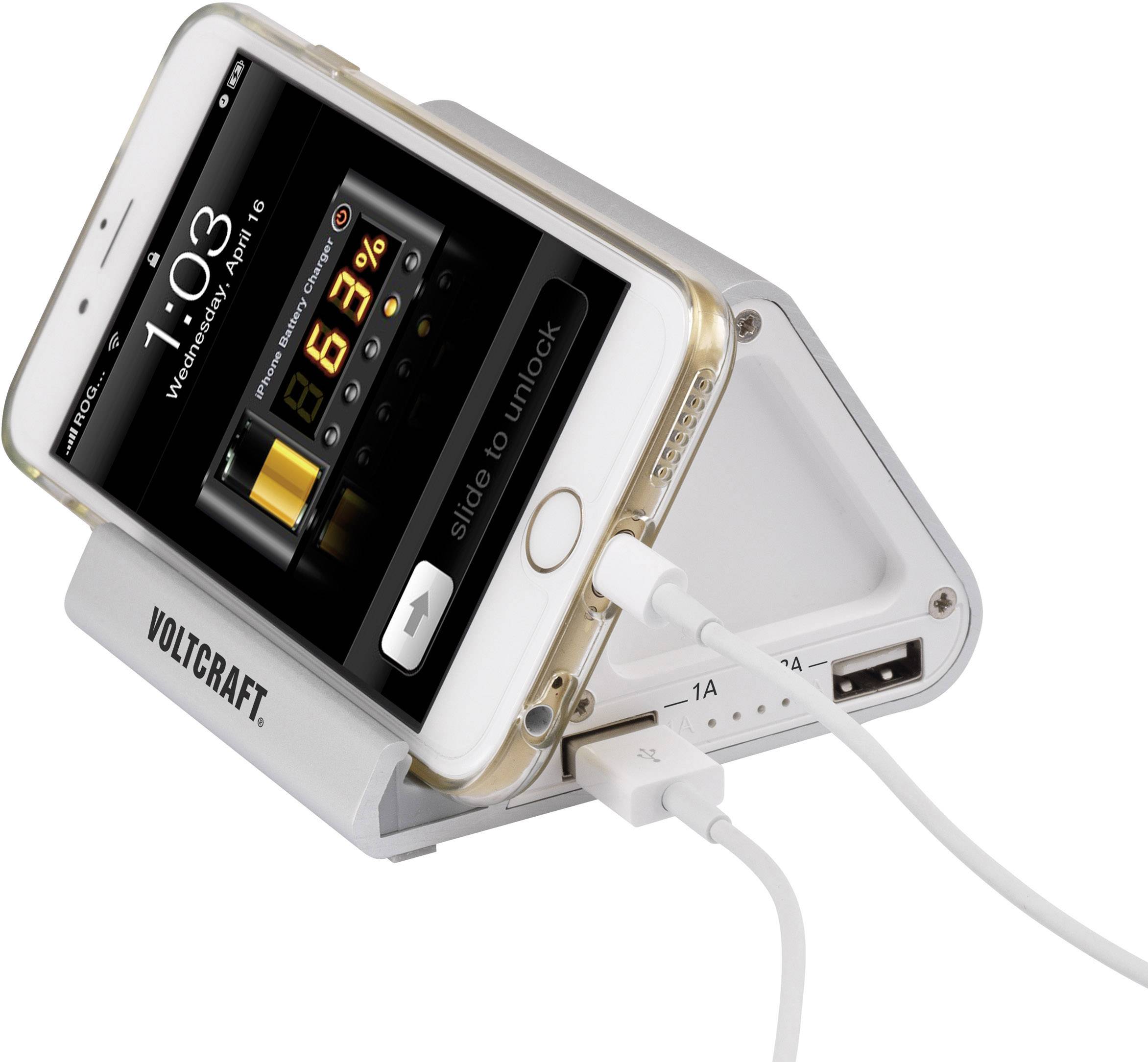 VOLTCRAFT PB-10 Standfuß Power bank 7800 mAh Li-ion Silver-3