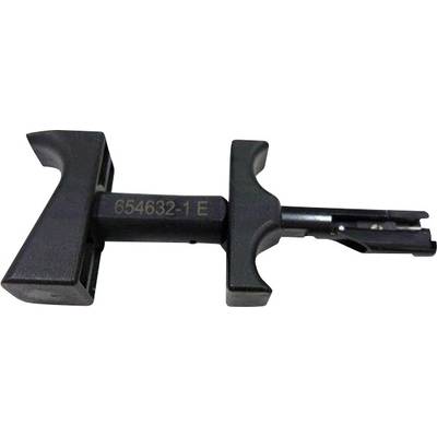 A black T-shaped staple remover with the number '654632-1 E' on its surface.