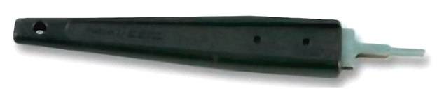 Black plastic lever with metal blade, possibly a tool or handle.