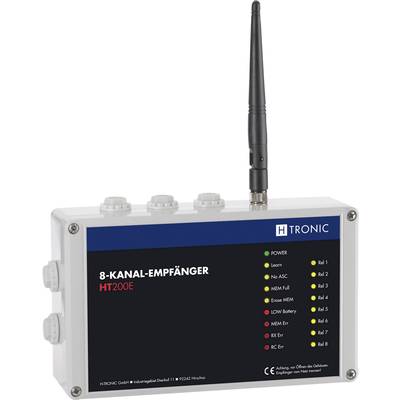 H-Tronic HT200E Wireless receiver  8-channel Frequency 868.35 MHz, 869.05 MHz, 869.55 MHz 12 V Max. range (open field) 2