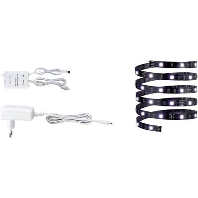 LED strip with power supply, USB cable and control unit for connection.