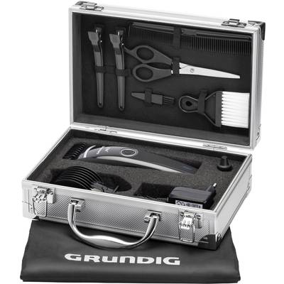 Grundig MC3342 Hair clipper, Beard trimmer Washable Black (glossy), Silver