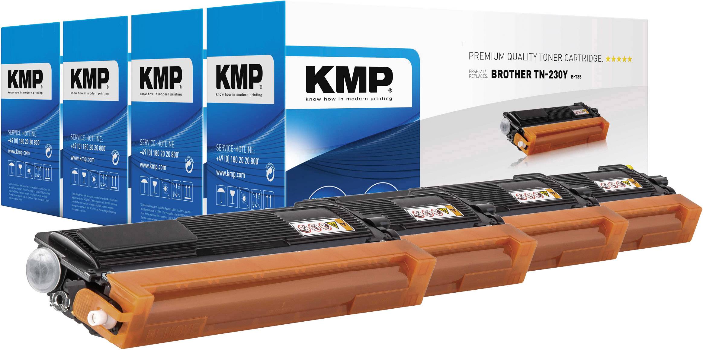 KMP Toner cartridge combo pack replaced Brother TN-230, TN230BK, TN230C, TN230M, TN230Y Compatible Black, Cyan, Magenta, Yellow 2200 Sides B-T32V