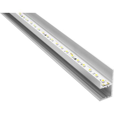 'Aluminium profile with integrated LED strip, used for lighting and design in interior spaces.'