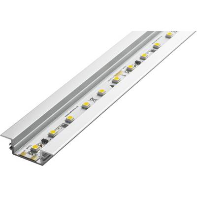 LED light bar with aluminium housing and yellow diodes, suitable for mounting in furniture or for indirect lighting.