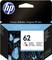 The image shows the packaging of an HP 62 ink cartridge in tri-colour ink with a butterfly motif.