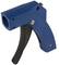 A blue cable stripping tool with a black handle, suitable for stripping cables of varying diameters.