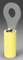 A yellow tube with a metal tab at the top, possibly an electrical cable connector or similar component.
