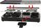 Raclette Grill Set with Heating Coil, Stone Plate and Small Pans. Red Arrows Indicate Assembling Parts. Ideal for Communal Cooking.