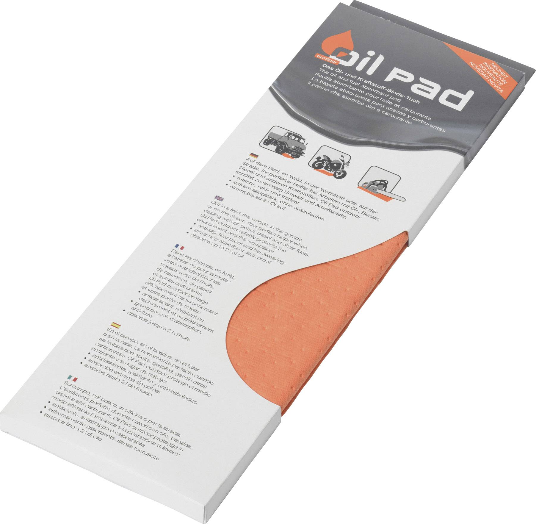 Oil Pad 24003 Outdoor Orange Oil absorbent cloth (L x W) 60 cm x 80 cm