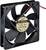'Black DC brushless fan by ADDA, model AD1212HB-A7GL, designed for 24V and 0.19A, suitable for computer cooling.'