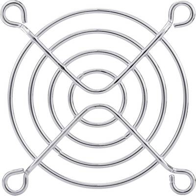 A round, silver metal mesh frame with concentric circles and four outer hooks. Looks like a ventilation or protective grille.
