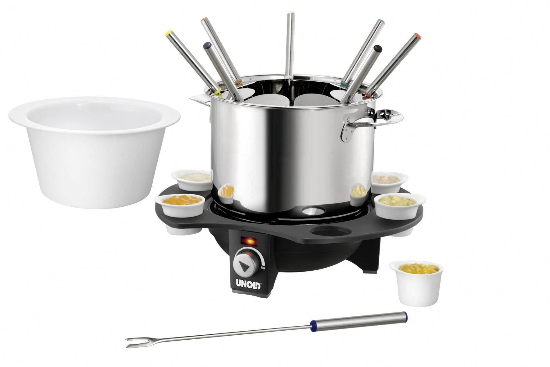 Unold Elegance Fondue 1000 W with manual temperature settings Stainless steel, Black