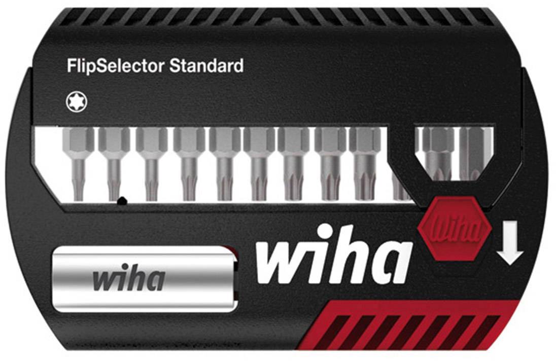 'Wiha FlipSelector Standard' Bit Set with multiple bits in a transparent case for selection. Brand name and logo are visible.