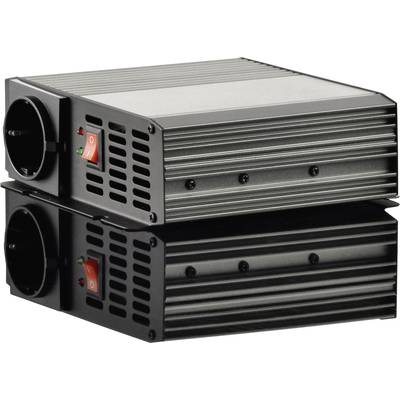 Black voltage transformer with socket and toggle switch, positioned for use in energy management systems.
