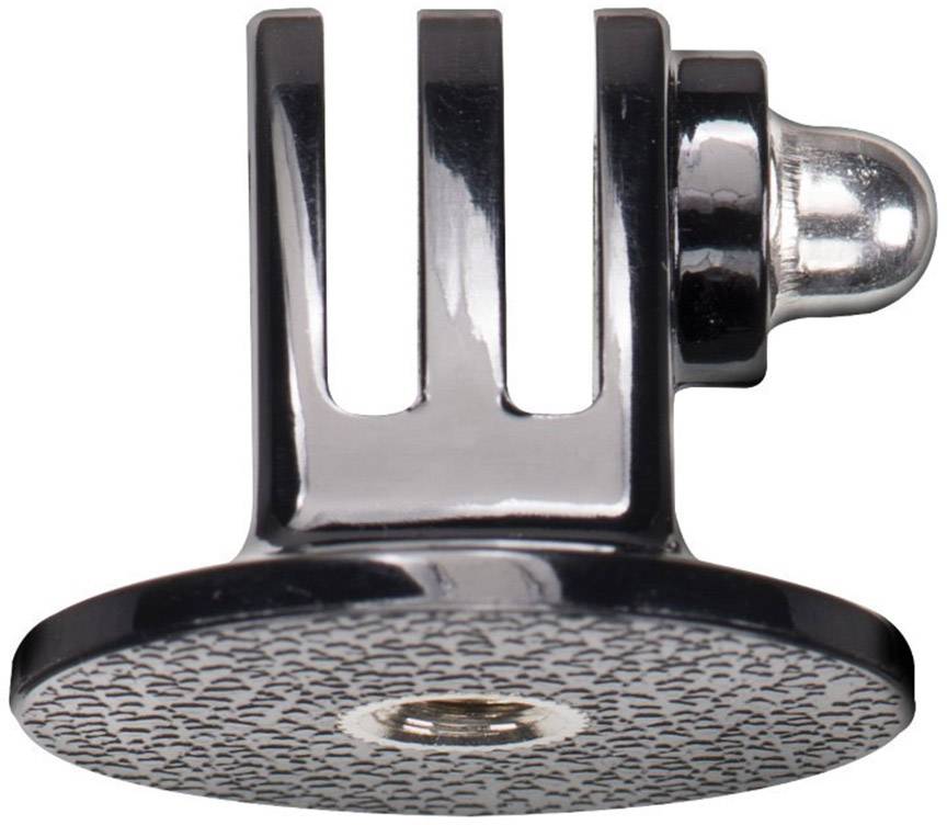 A round, ribbed base with an upright mount, suitable for attaching camera accessories or similar devices.