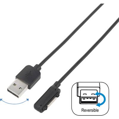 Renkforce Cell phone Cable [1x USB 2.0 connector A - 1x Sony Xperia magnetic connector] 0.75 m USB 2.0 + magnetic contac