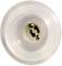White Bakelite wall socket with two round openings, suitable for older electrical appliances and historic electrical installations.