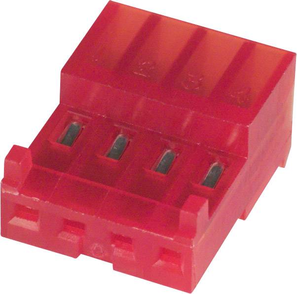 A red electrical connector with multiple sockets, suitable for cable connections or circuits.