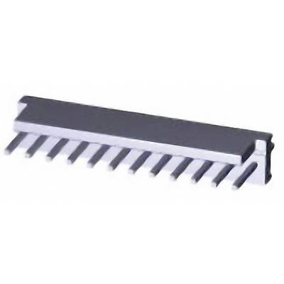 A grey integrated circuit with multiple protruding metal pins, typical for use in electronic devices.