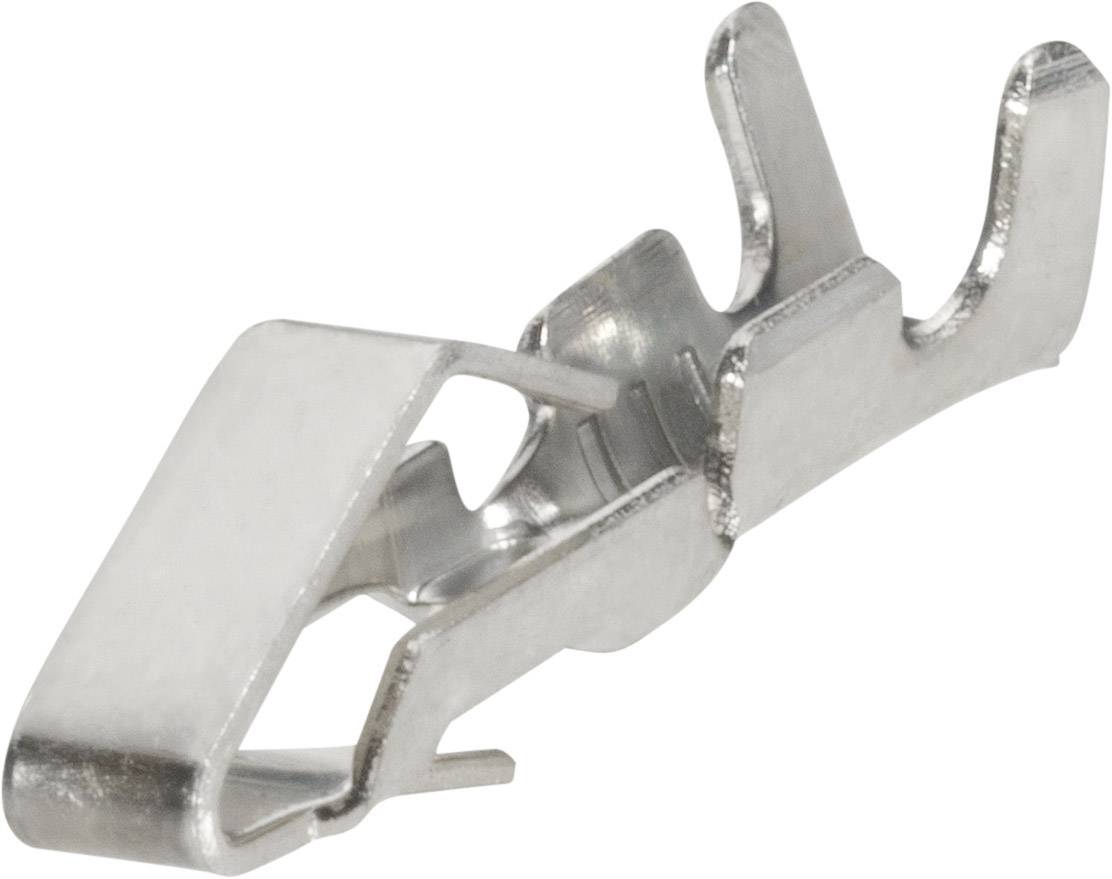 Metal clip with a hook and a rectangular mounting bracket, used for securing materials or components.
