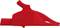 Red crocodile clip accessory with serrated jaws, used for securing cables in electrical applications.