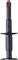 A black pressure chamber adapter with a red tip, vertically aligned. It has handles on both sides.