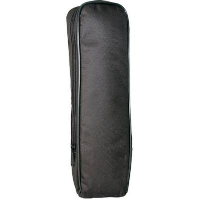 Black zip-up spectacle case, standing vertically.