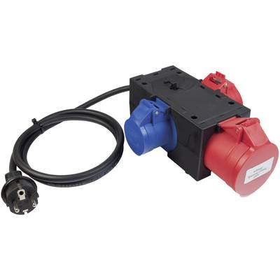 Benning 044147 Test lead adapter  PG plug - CEE Cara connector, CEE connector  Red, Blue