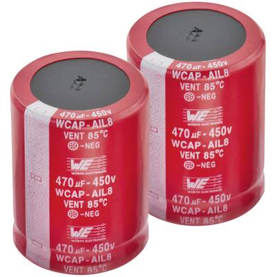 Würth Elektronik WCAP-AI3H 861141486024 Electrolytic capacitor Snap-in  10 mm 470 µF 450 V 20 % (Ø x H) 35 mm x 52 mm 1 