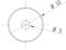 Technical drawing of a circle with two diameters: outer Ø 12, inner Ø 3. Lines show the position of the diameters.