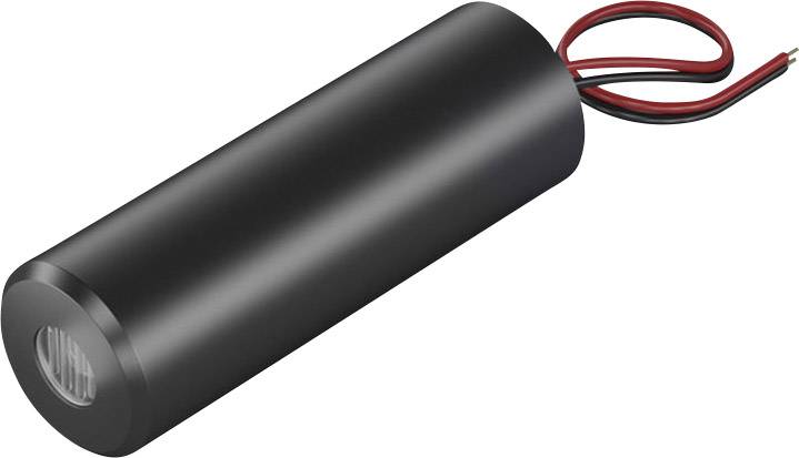 Black cylindrical battery with two protruding cables.