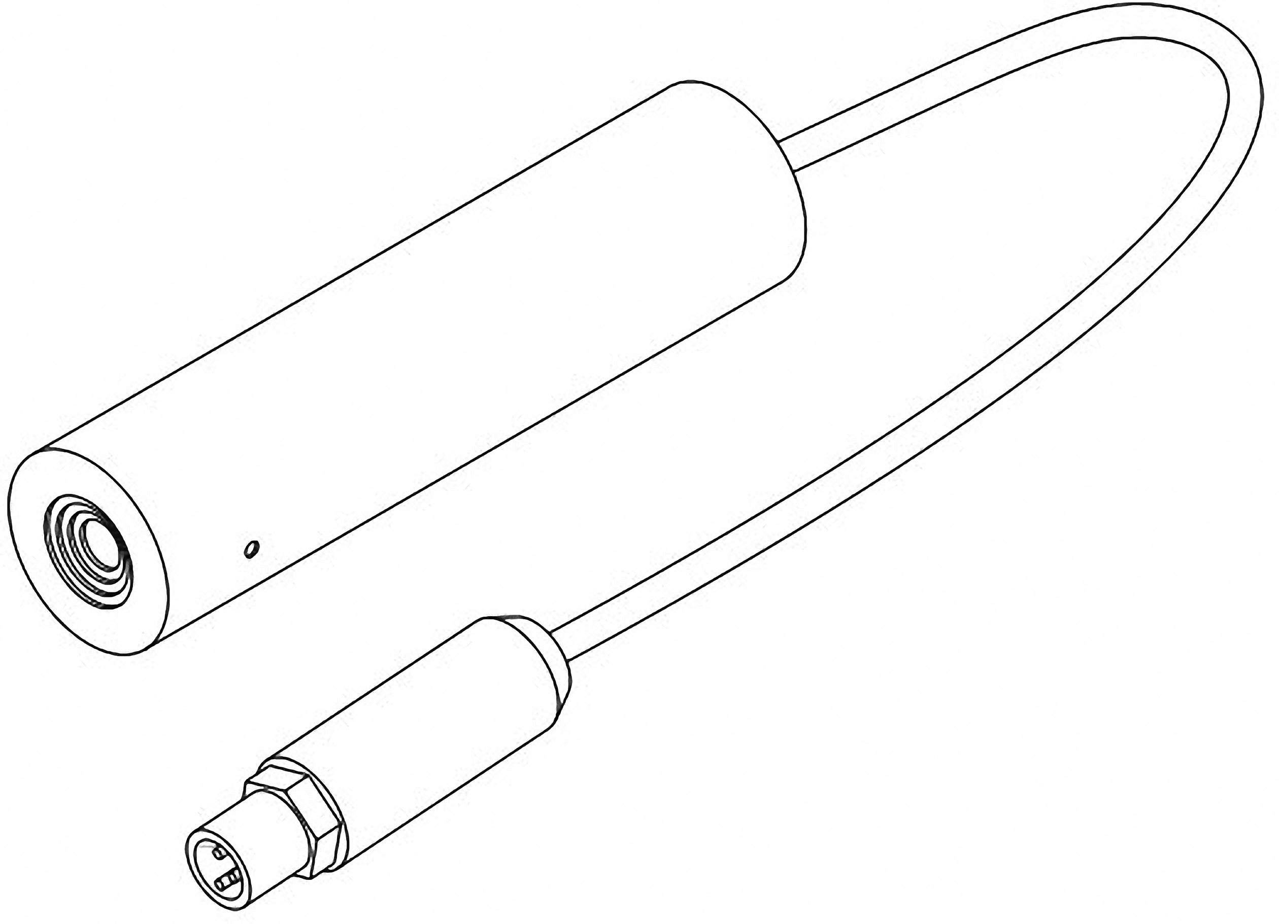 Illustration of a wired microphone with a circular design.