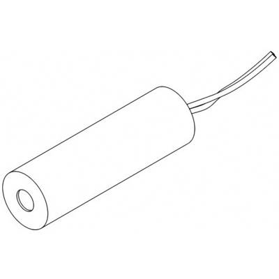 Black and white drawing of a cylindrical sensor with protruding cables.