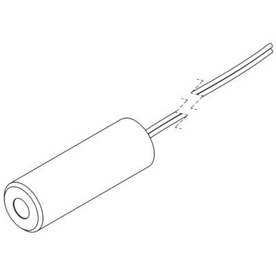Illustration of a cylinder with protruding wires that appear to be cut, possibly an electrical component.
