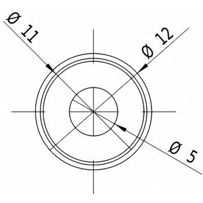 Technical drawing of a circular object with three marked diameters: Ø 11, Ø 12, and Ø 5.