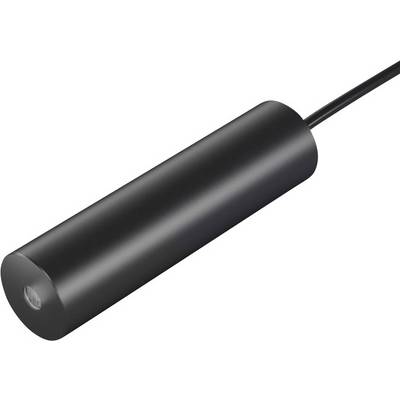 A black, cylindrical sensor with a cable at one end.
