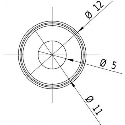 Technical drawing of a circle with three different diameters: Ø 12, Ø 11 and Ø 5, which are marked by arrows.