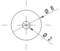 Technical drawing of a circle with two diameters: 8 mm external and 2 mm internal. Markings and dimension lines are also present.