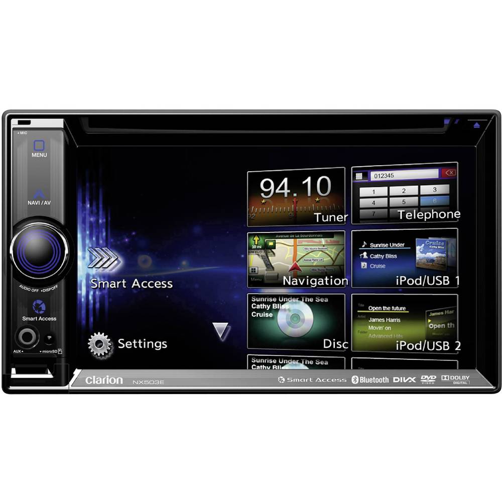 Double DIN car stereo Clarion NX503E from