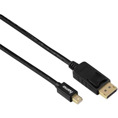 Hama Mini DisplayPort / DisplayPort Adapter cable Mini DisplayPort plug, DisplayPort plug 1.80 m Black 54563 Shielded Di-0