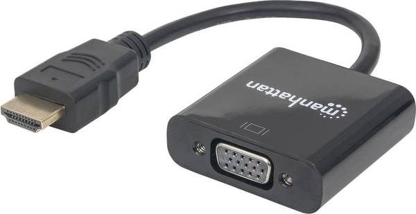 Manhattan 151467 HDMI / VGA Adapter [1x HDMI plug - 1x VGA socket] Black  0.26 m