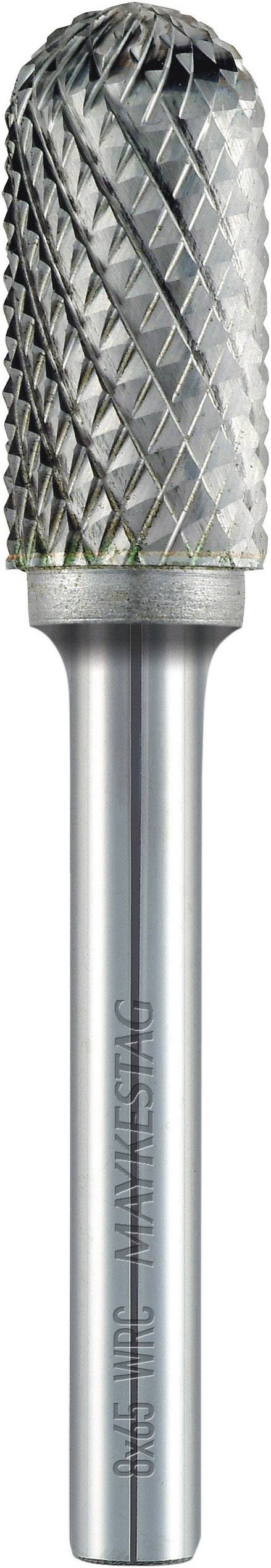 Cylindrical milling pin with cross-fluted cutting edge on metal shaft, suitable for precision milling and surface machining.