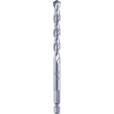 Metal drill bit with spiral grooves, suitable for concrete and masonry drilling.