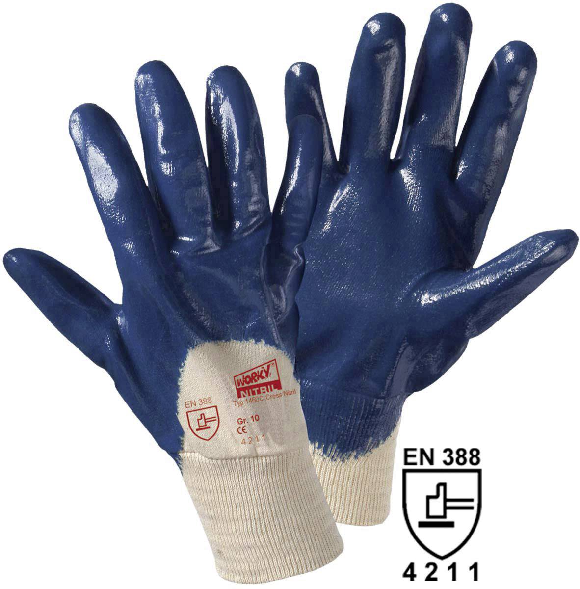 Leipold Doehle Cross Nitril 1450C Cotton, Nitrile butadiene rubber Protective glove EN 388:2016 CAT II 1 Pair