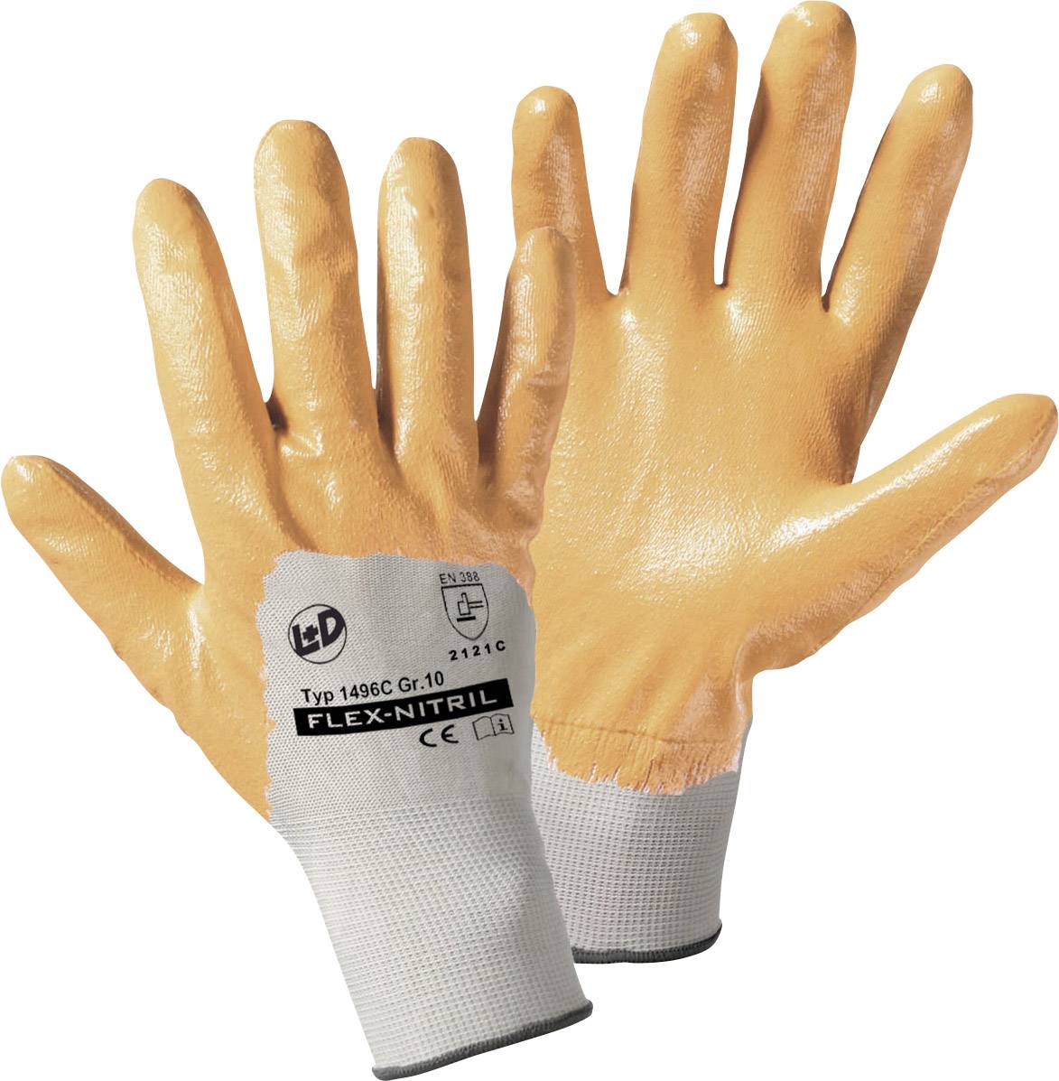 Leipold Doehle Flex-Nitril 1496C-S Polyester Protective glove Size (gloves): 7, S EN 388 CAT II 1 Pair